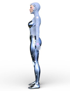 cyborg kadın 3 boyutlu model