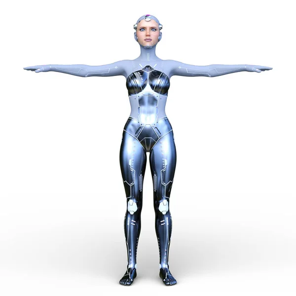 Modell Der Cyborg Frau — Stockfoto