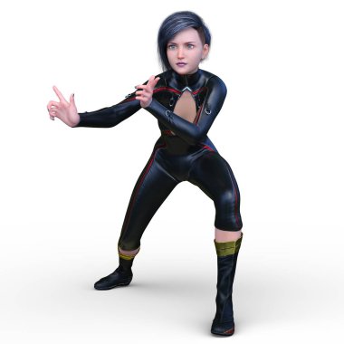 Süper kadın 3d cg render