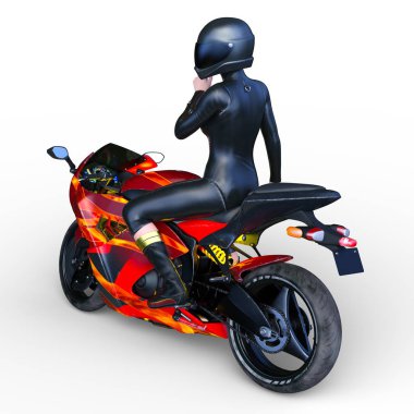 3D cg işleme Motosiklet binici