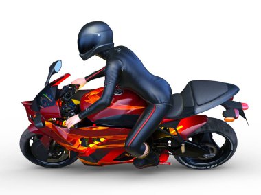 3D cg işleme Motosiklet binici