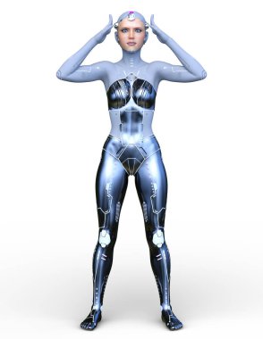 Cyborg erkek 3D cg render 