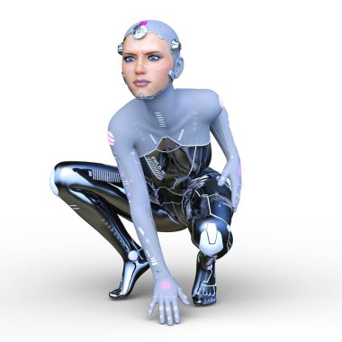 Cyborg erkek 3D cg render 