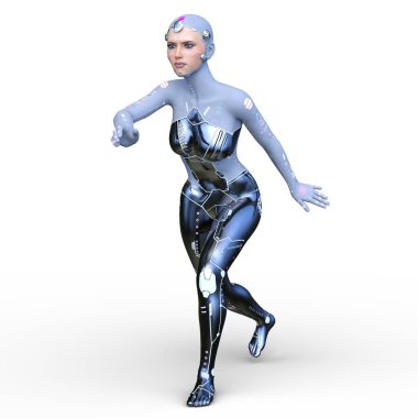 Cyborg erkek 3D cg render 