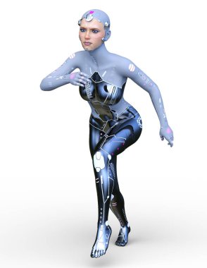Cyborg erkek 3D cg render 
