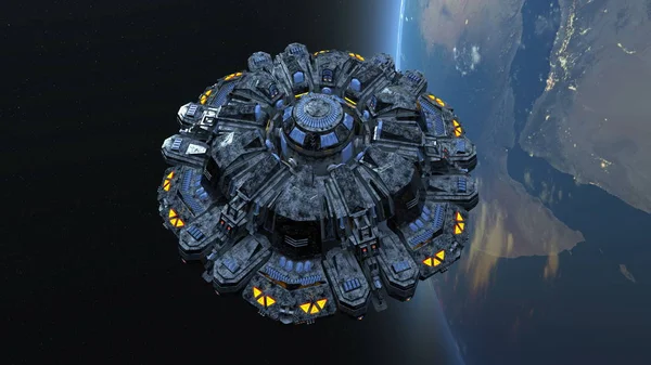 Рендеринг Космического Корабля — стоковое фото