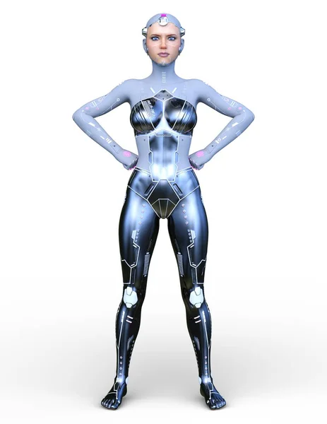 Rendering Cyborg Female — Stock Photo, Image