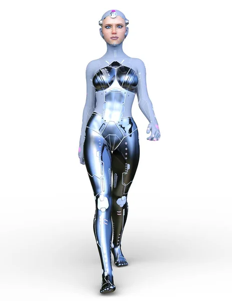 Gjengivelse Cyborg Kvinnelig – stockfoto