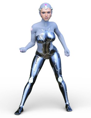 Cyborg erkek 3D cg render 