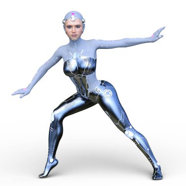 Cyborg erkek 3D cg render 