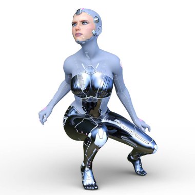 Cyborg erkek 3D cg render 