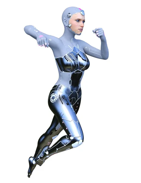 Darstellung Von Cyborg Weibchen — Stockfoto