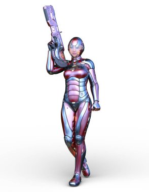 Cyborg erkek 3D cg render