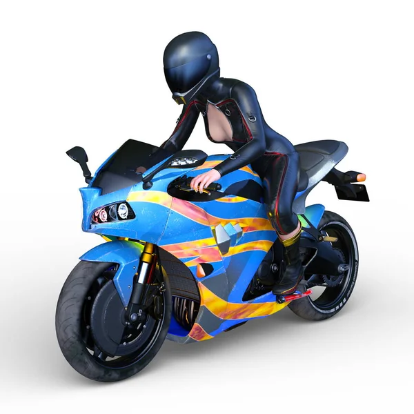 Rendering Motorcykel — Stockfoto