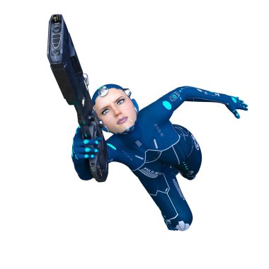 Cyborg erkek 3D cg render 