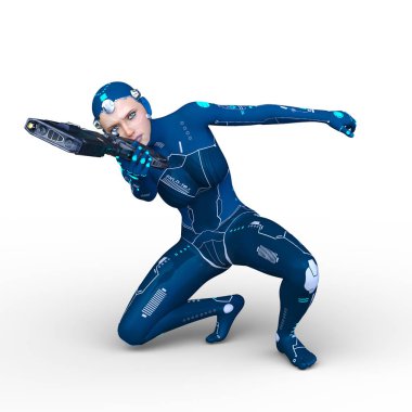 Cyborg erkek 3D cg render 