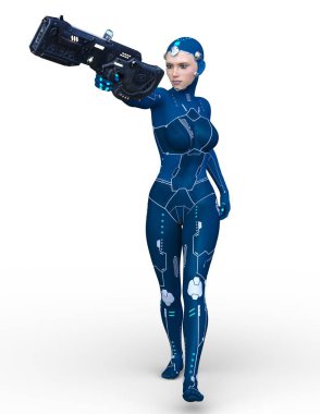 Cyborg erkek 3D cg render 