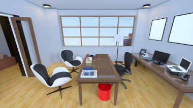 3D cg işleme Modern bina ofis