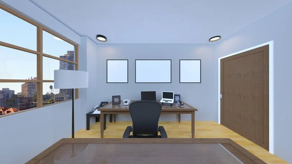 Rendering Modern Building Office — Stock Photo, Image