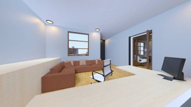 3D cg işleme Modern bina ofis