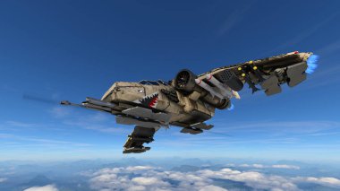 3D cg işleme avcı uçağı