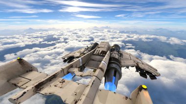 3D cg işleme avcı uçağı