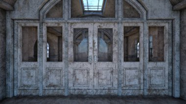 terk edilmiş plcaes koridor 3D cg render