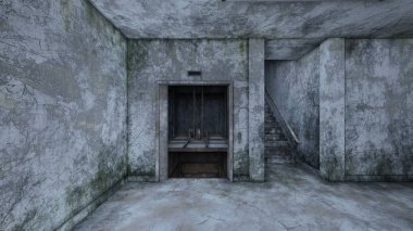 terk edilmiş koridor 3D cg render