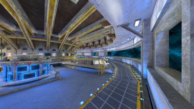 Uzay istasyonunun 3d cg görüntülemesi