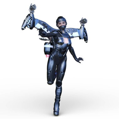 uçan kadın 3D cg render
