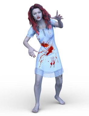 3D cg işleme kanlı kız