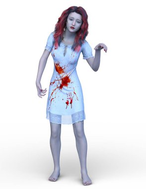 3D cg işleme kanlı kız