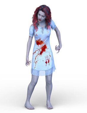 3D cg işleme kanlı kız