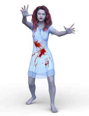 3D cg işleme kanlı kız