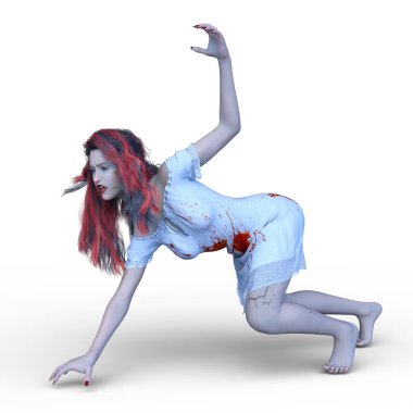 3D cg işleme kanlı kız