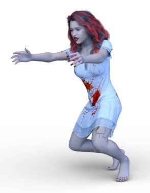 3D cg işleme kanlı kız