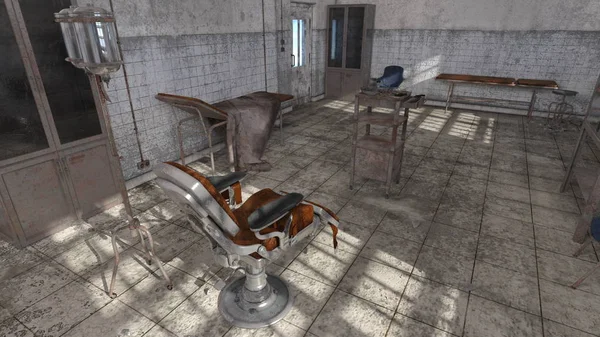 3D CG rendering of old medical space