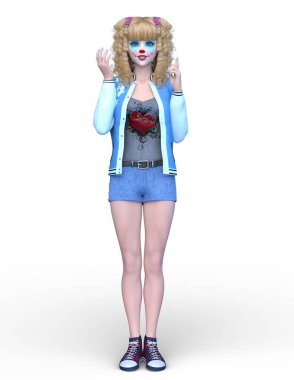 sevimli kız 3D cg render