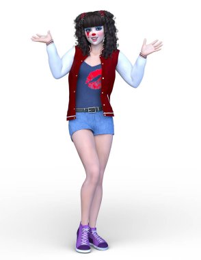 sevimli kız 3D cg render
