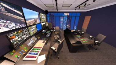 3D cg işleme Modern bina ofis