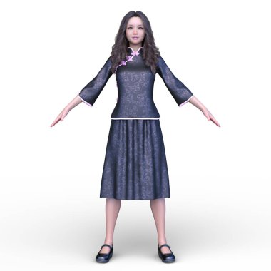 sevimli kız 3D cg render