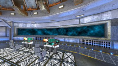 Uzay istasyonunun 3d cg görüntülemesi