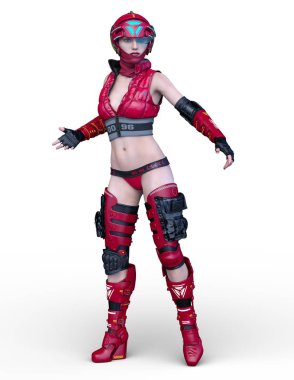 3D cg işleme etkin kız