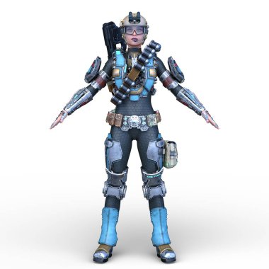 3D cg işleme cyber Warrior