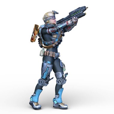 3D cg işleme cyber Warrior