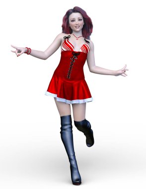 3D cg işleme etkin kız