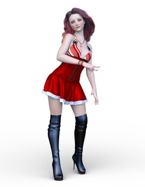 3D cg işleme etkin kız