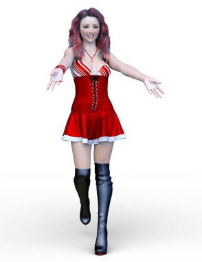 3D cg işleme etkin kız