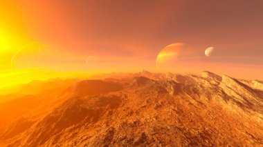 3D cg işleme günbatımı