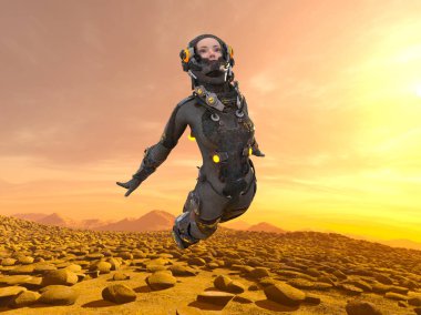 spaceman 3D cg render